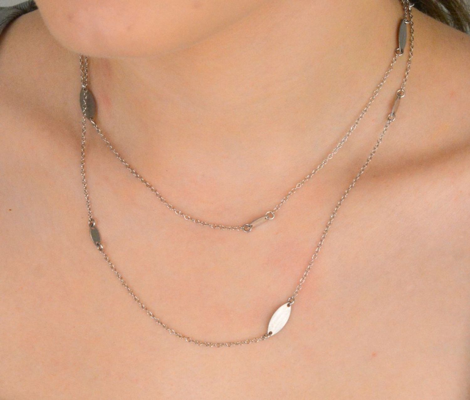 Długi srebrny naszyjnik damski 925 z blaszkami BGNZ0052 80 Długi naszyjnik srebrny podwójny ✓Srebrne Naszyjnik Damskie w Sklepie z Biżuterią zegarki-diament.pl✓ 1.jpg